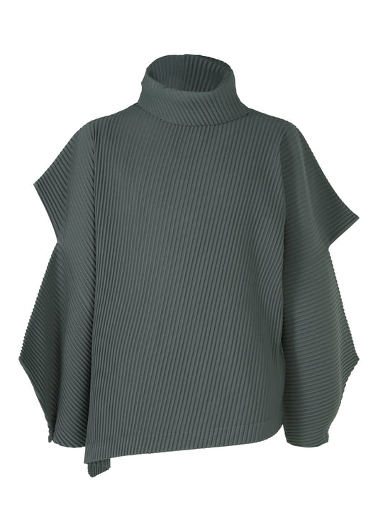 A product shot of the HOMME PLISSÉ ISSEY MIYAKE ANGULAR STONE top in chert blue (74).