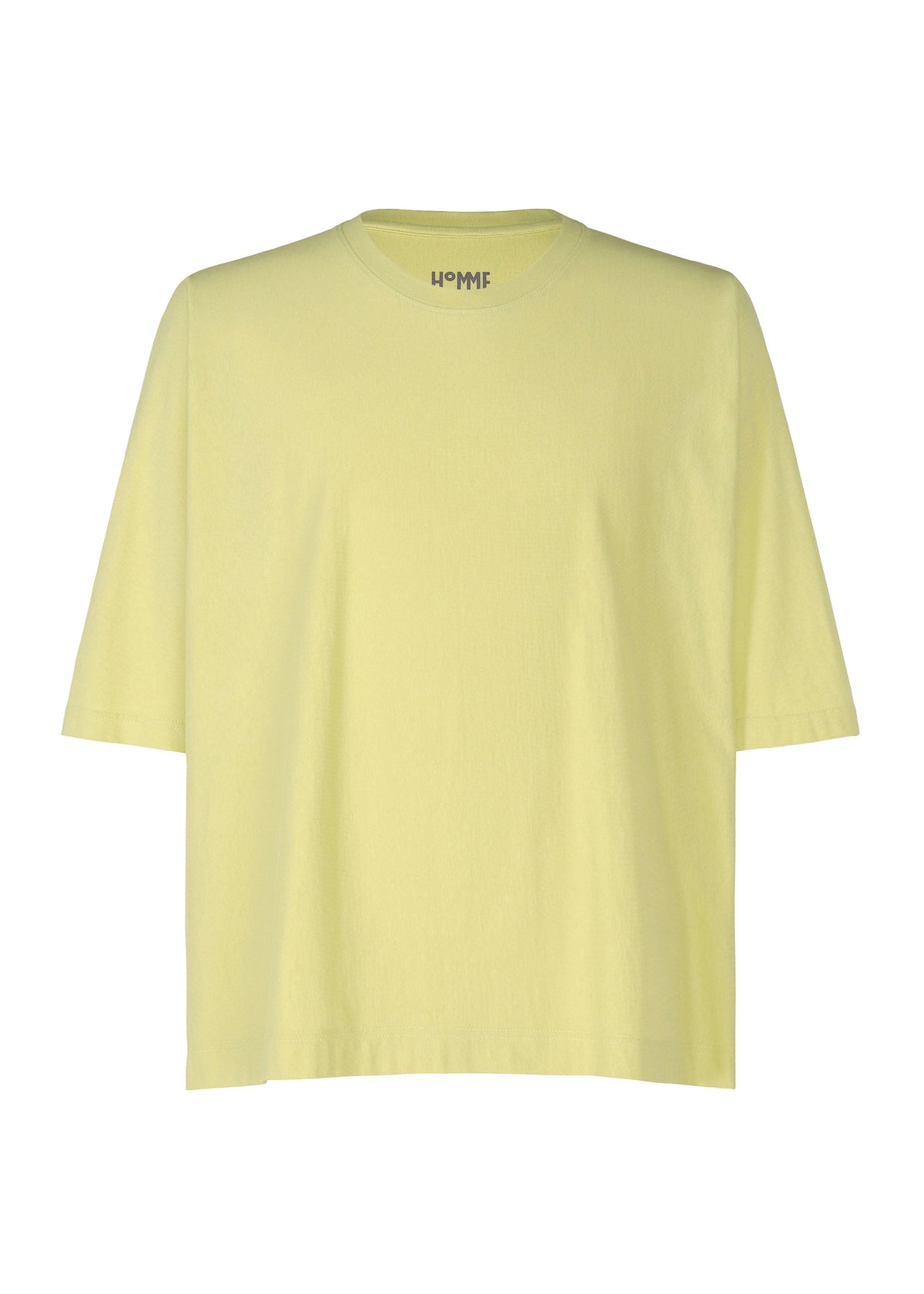 A product shot of the HOMME PLISSÉ ISSEY MIYAKE RELEASE T 1 top in light yellow (50).
