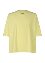 A product shot of the HOMME PLISSÉ ISSEY MIYAKE RELEASE T 1 top in light yellow (50).