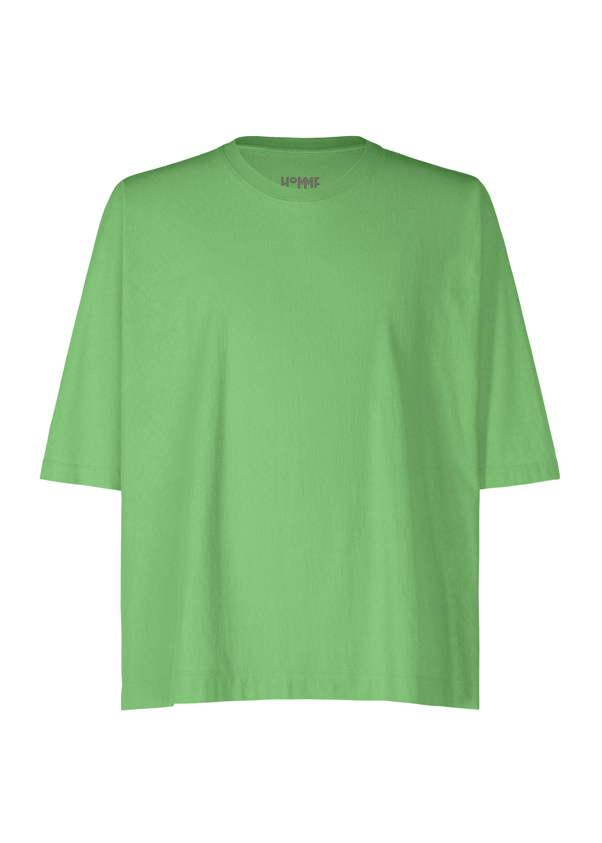 A product shot of the HOMME PLISSÉ ISSEY MIYAKE RELEASE T 1 top in green (62).