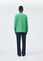 A model wears the HOMME PLISSÉ ISSEY MIYAKE RELEASE T 1 top.