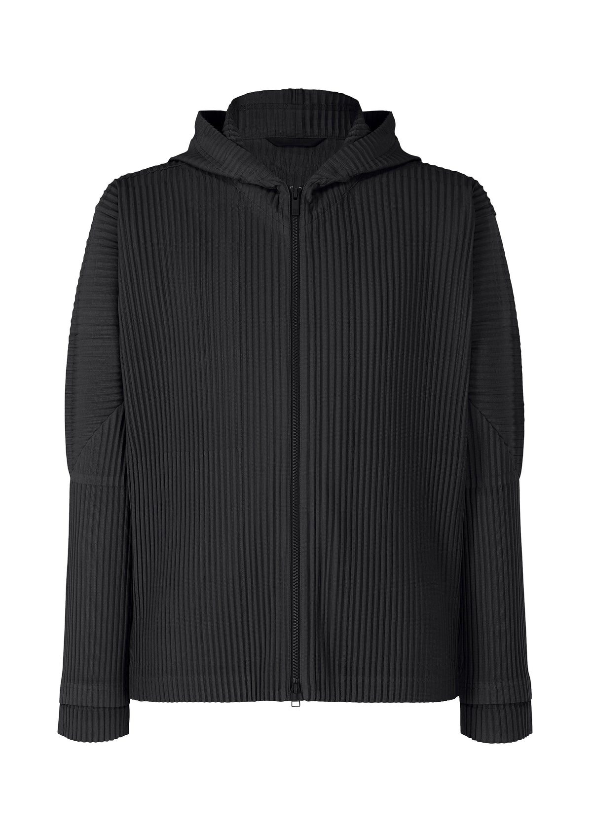 A product shot of the HOMME PLISSÉ ISSEY MIYAKE MONTHLY COLORS JULY shirt in black.