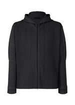 A product shot of the HOMME PLISSÉ ISSEY MIYAKE MONTHLY COLORS JULY shirt in black.