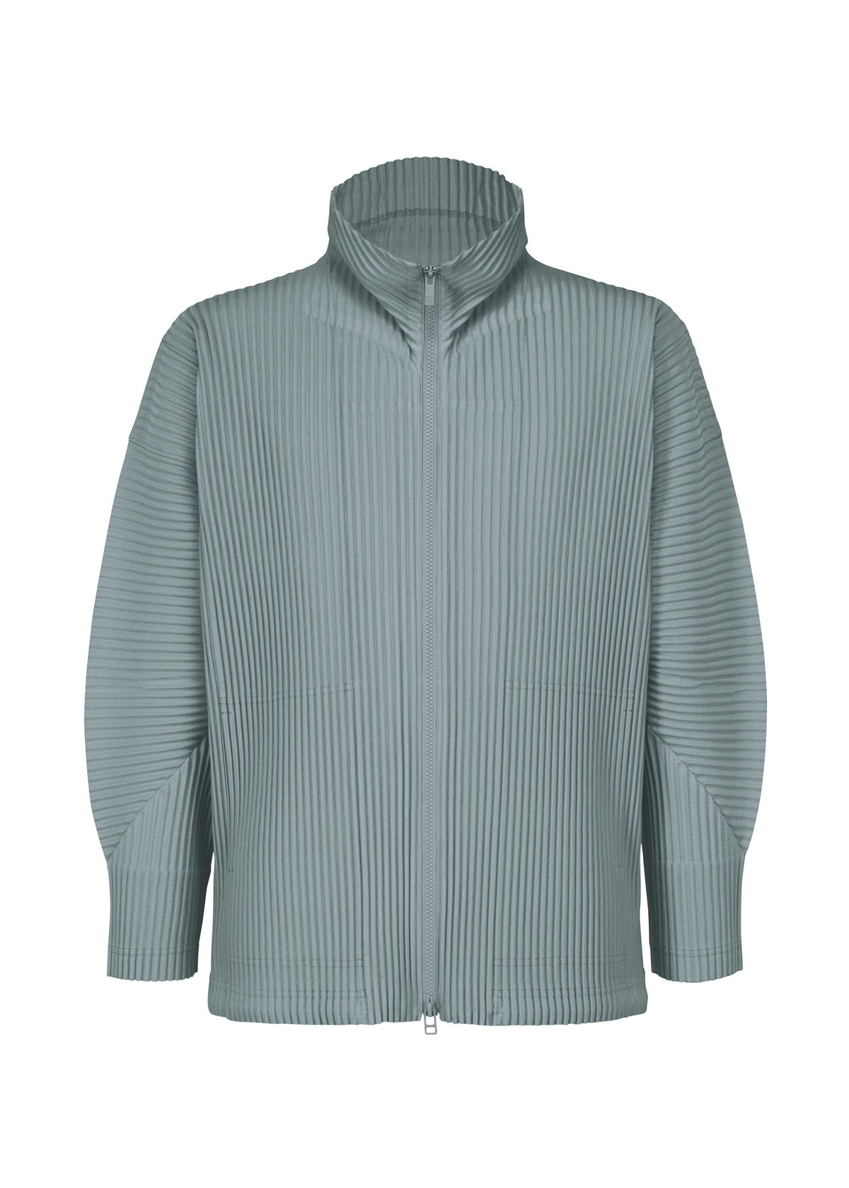 A product shot of the HOMME PLISSÉ ISSEY MIYAKE MONTHLY COLORS AUGUST shirt in slate blue (71).
