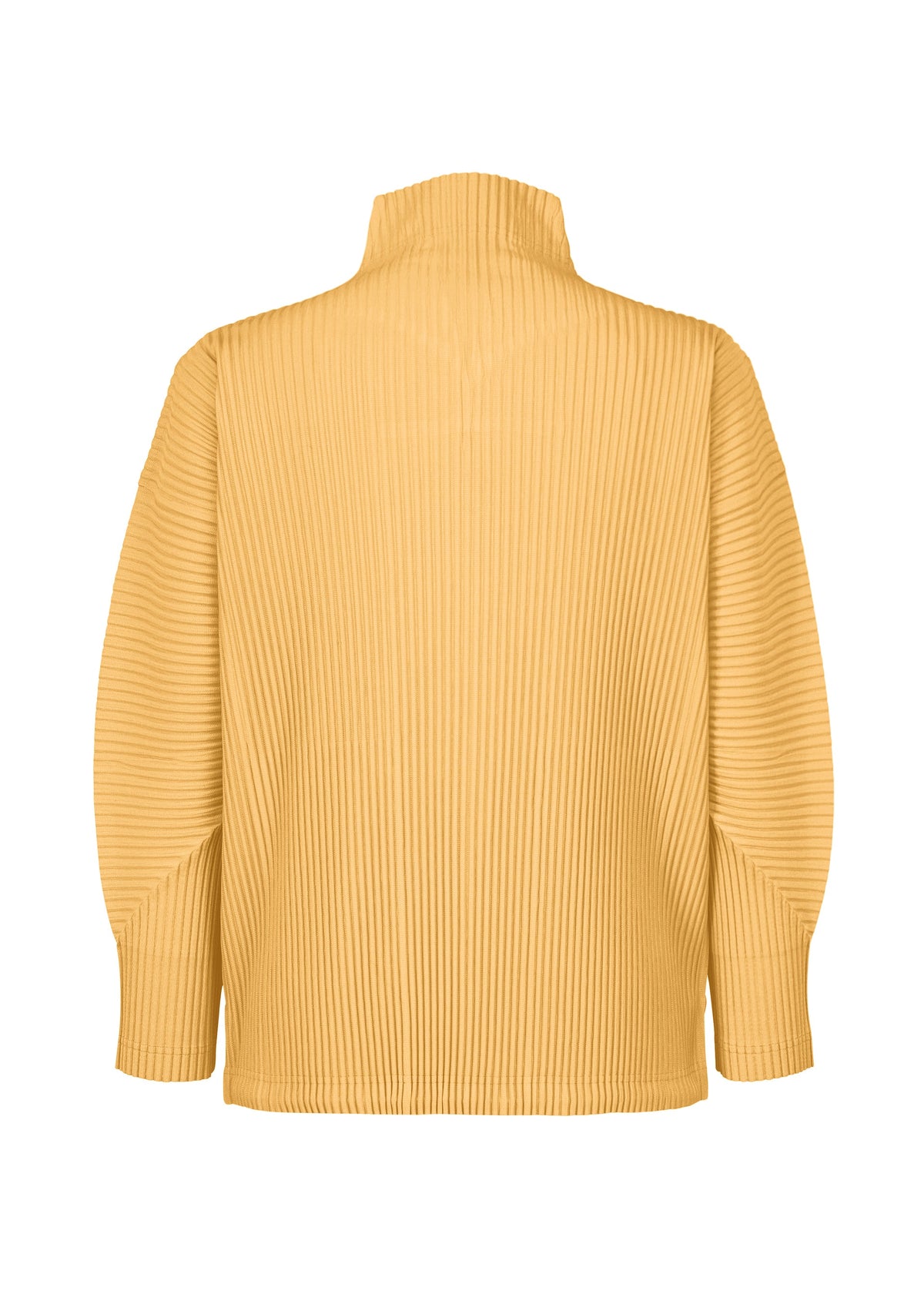 A detail shot of the HOMME PLISSÉ ISSEY MIYAKE MONTHLY COLORS AUGUST shirt.