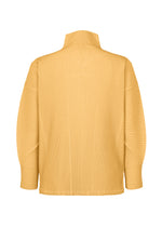 A detail shot of the HOMME PLISSÉ ISSEY MIYAKE MONTHLY COLORS AUGUST shirt.