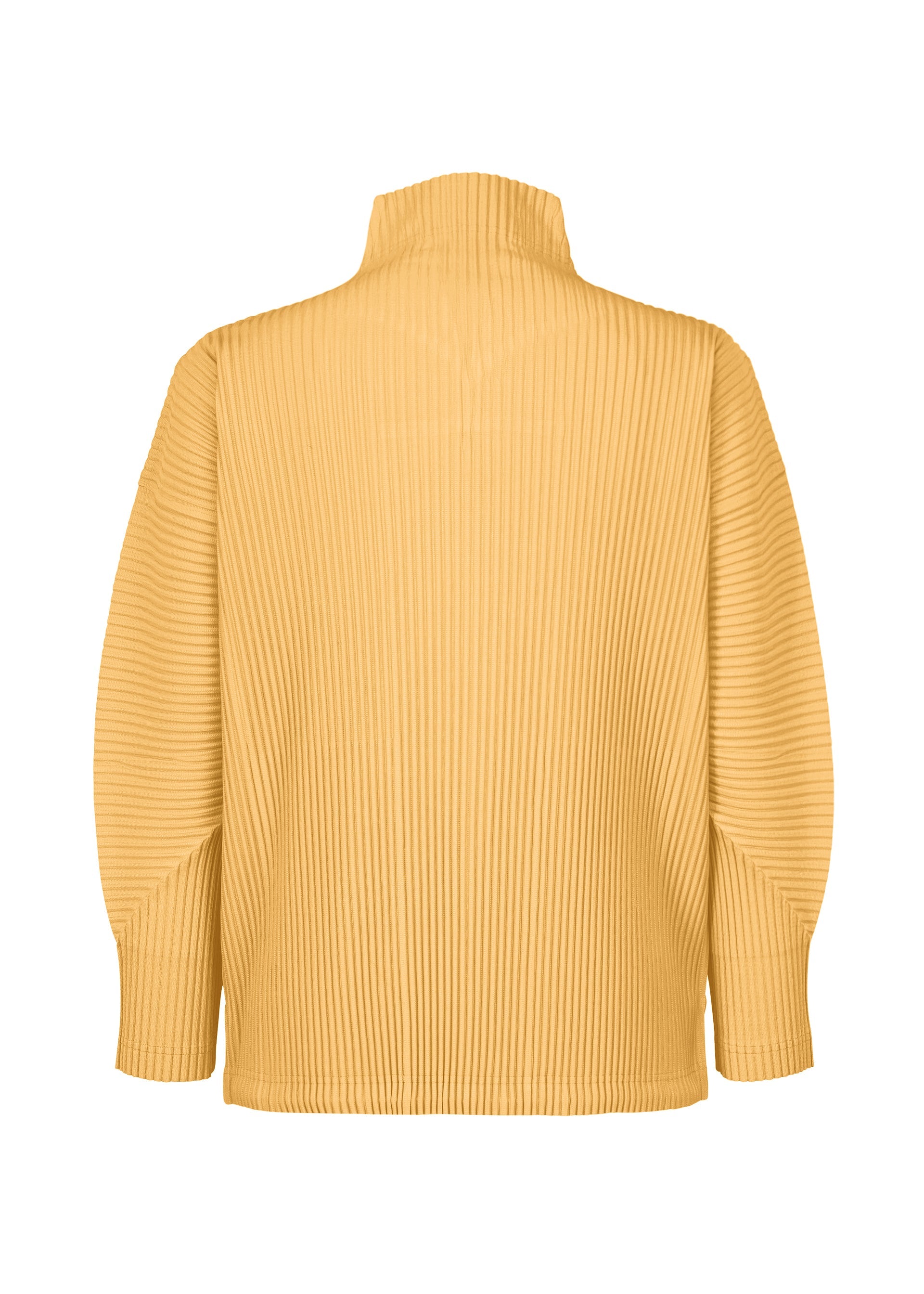 A detail shot of the HOMME PLISSÉ ISSEY MIYAKE MONTHLY COLORS AUGUST shirt.