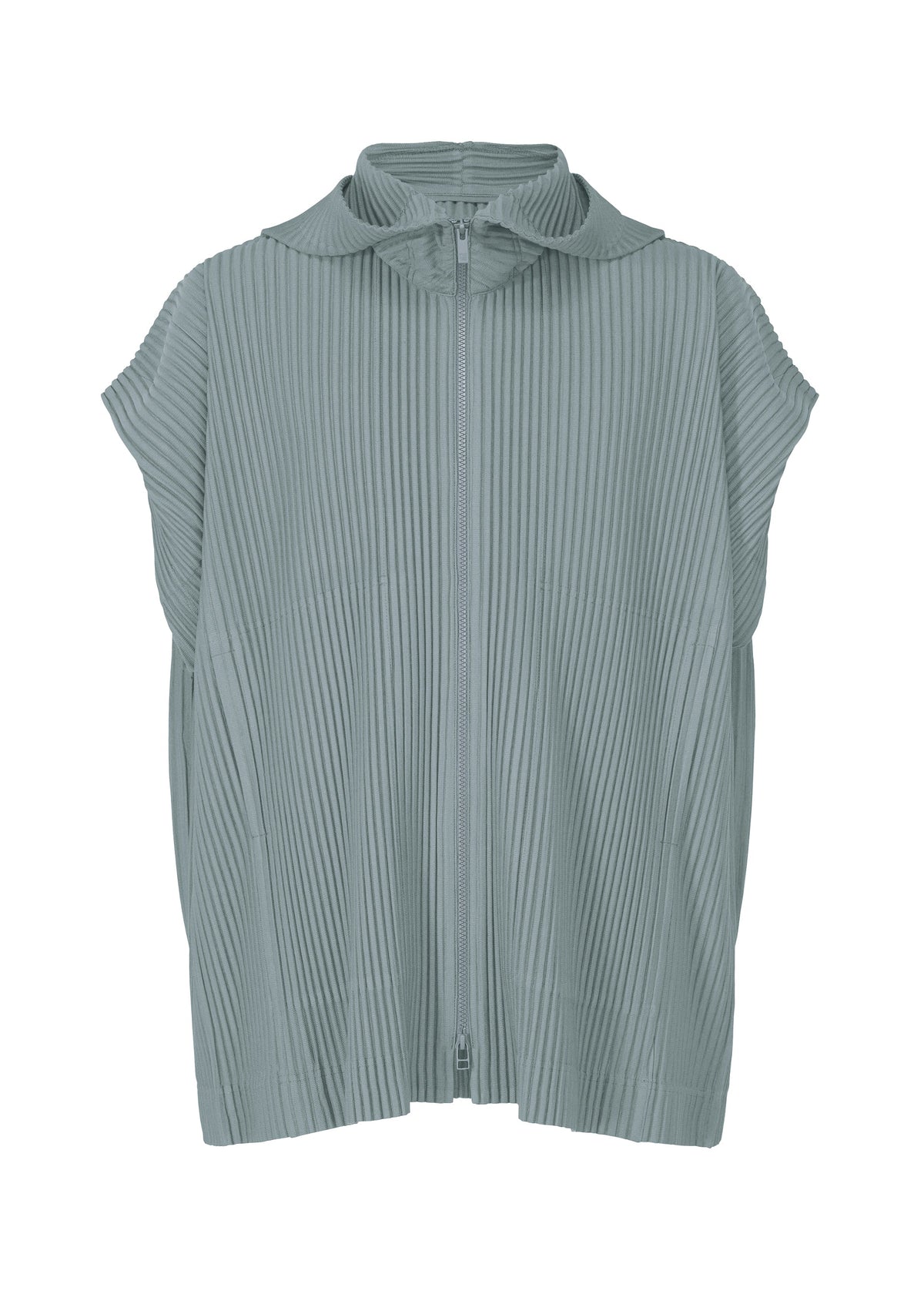 A product shot of the HOMME PLISSÉ ISSEY MIYAKE MONTHLY COLORS AUGUST shirt in slate blue (71).