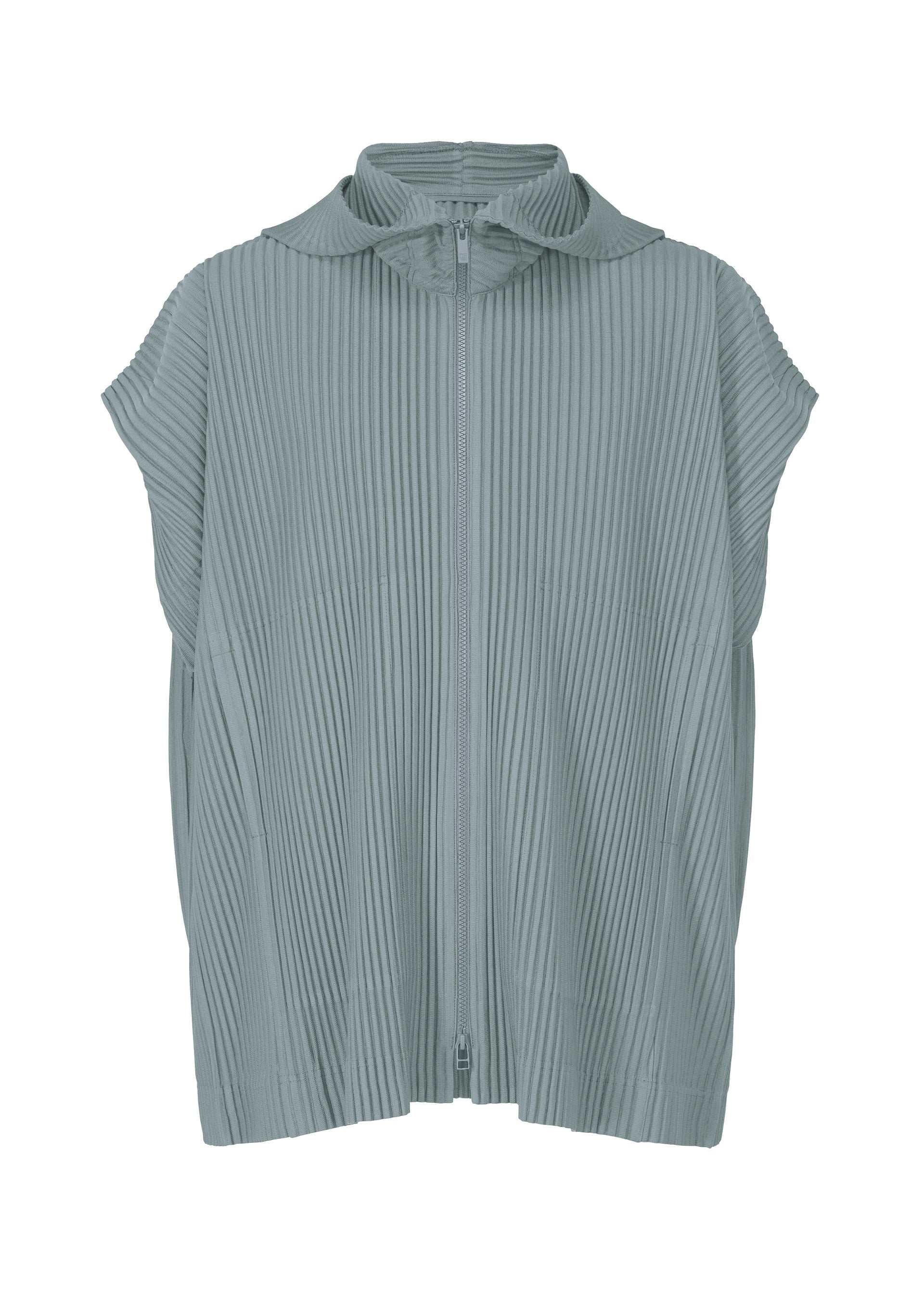 A product shot of the HOMME PLISSÉ ISSEY MIYAKE MONTHLY COLORS AUGUST shirt in slate blue (71).