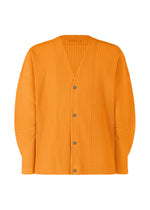 A product shot of the HOMME PLISSÉ ISSEY MIYAKE MONTHLY COLORS OCTOBER shirt in orpiment orange (33).