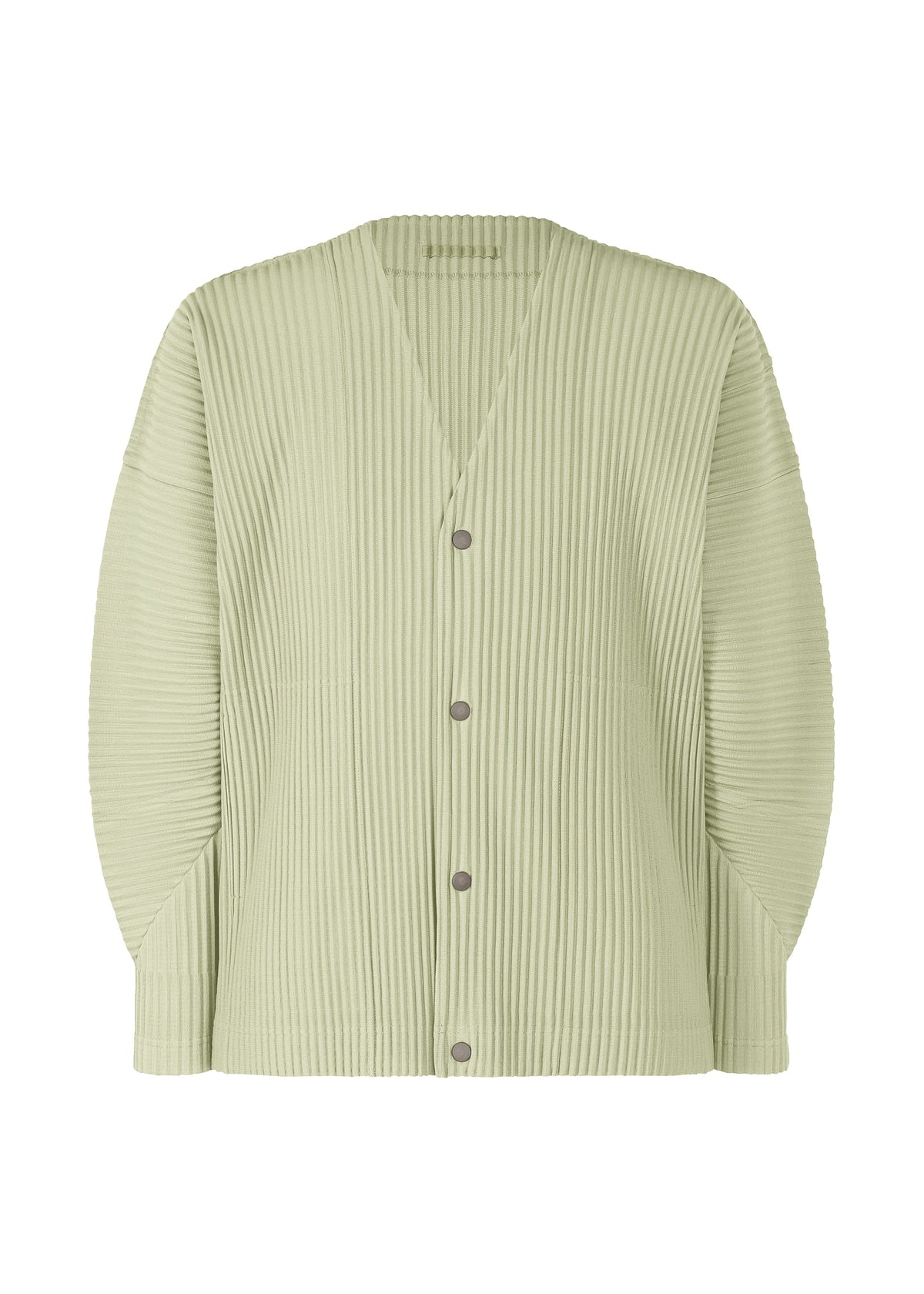 A product shot of the HOMME PLISSÉ ISSEY MIYAKE MONTHLY COLORS OCTOBER shirt in wavellite green (61).