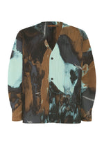 A product shot of the HOMME PLISSÉ ISSEY MIYAKE AGATE shirt in brown.