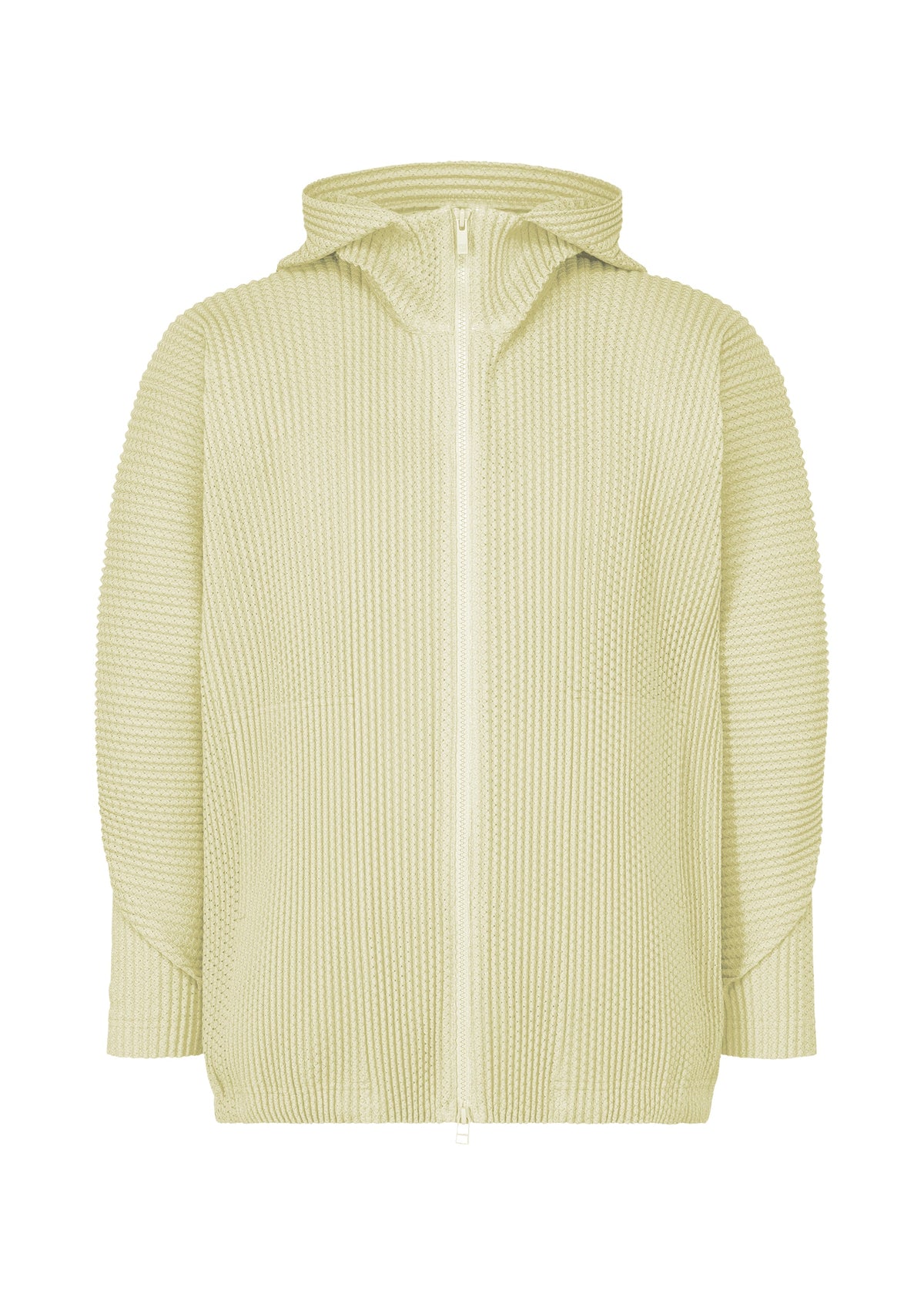 A product shot of the HOMME PLISSÉ ISSEY MIYAKE WICKERWORK MESH shirt in ivory (41).