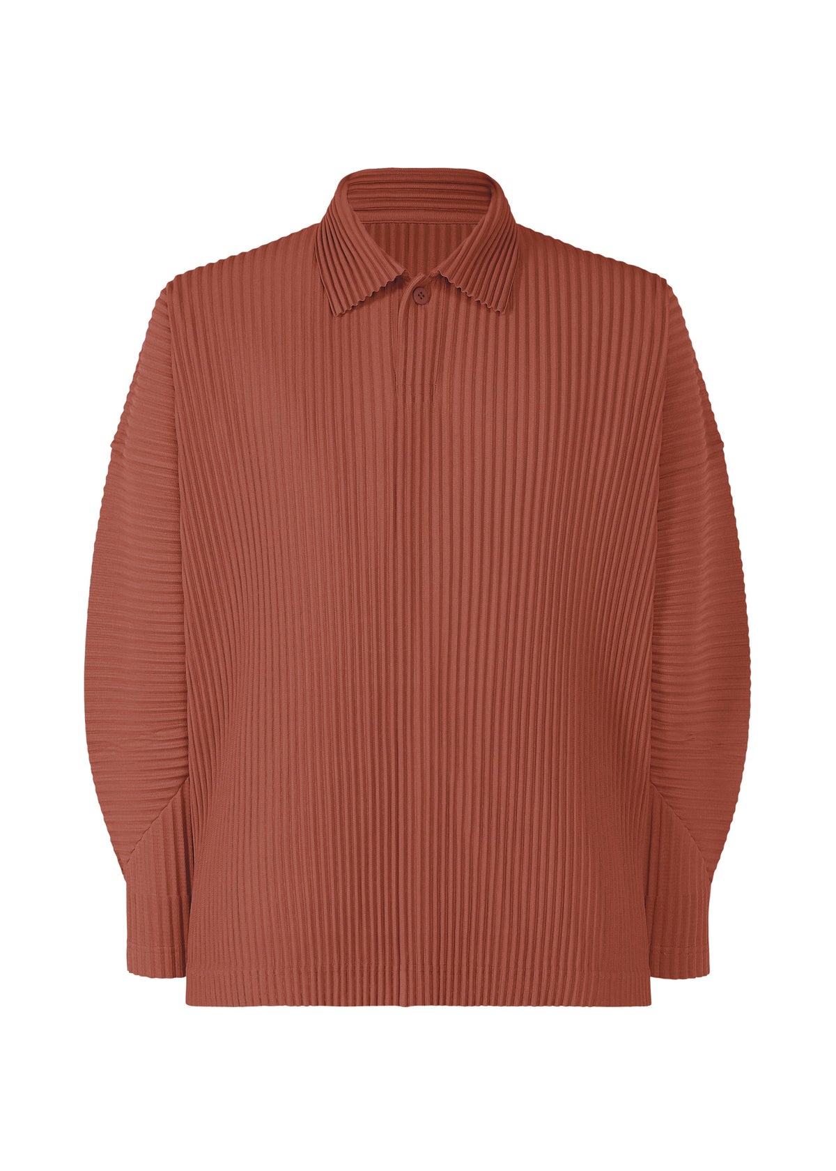 A product shot of the HOMME PLISSÉ ISSEY MIYAKE MONTHLY COLORS AUGUST shirt in adamite brown (46).