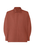 A product shot of the HOMME PLISSÉ ISSEY MIYAKE MONTHLY COLORS AUGUST shirt in adamite brown (46).