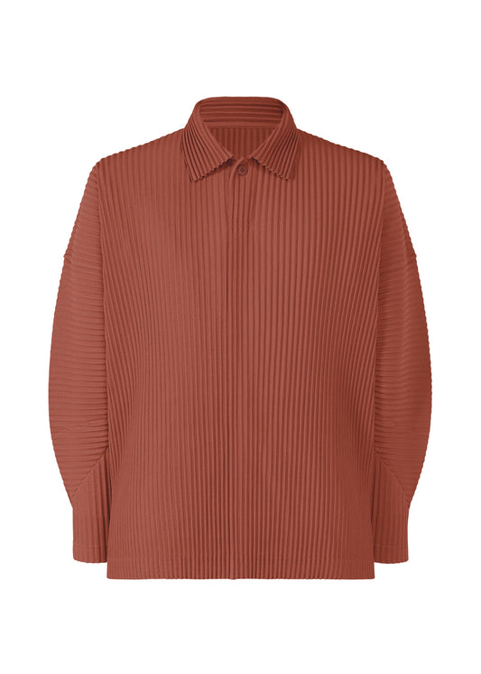 A product shot of the HOMME PLISSÉ ISSEY MIYAKE MONTHLY COLORS AUGUST shirt in adamite brown (46).