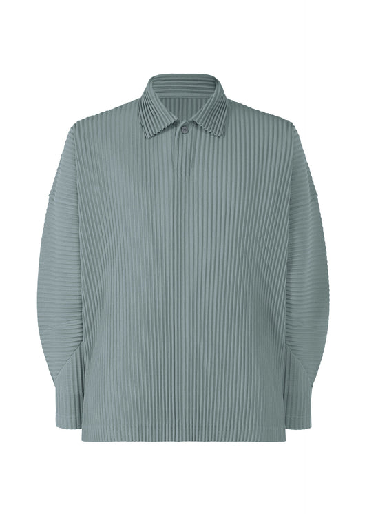 A product shot of the HOMME PLISSÉ ISSEY MIYAKE MONTHLY COLORS AUGUST shirt in slate blue (71).