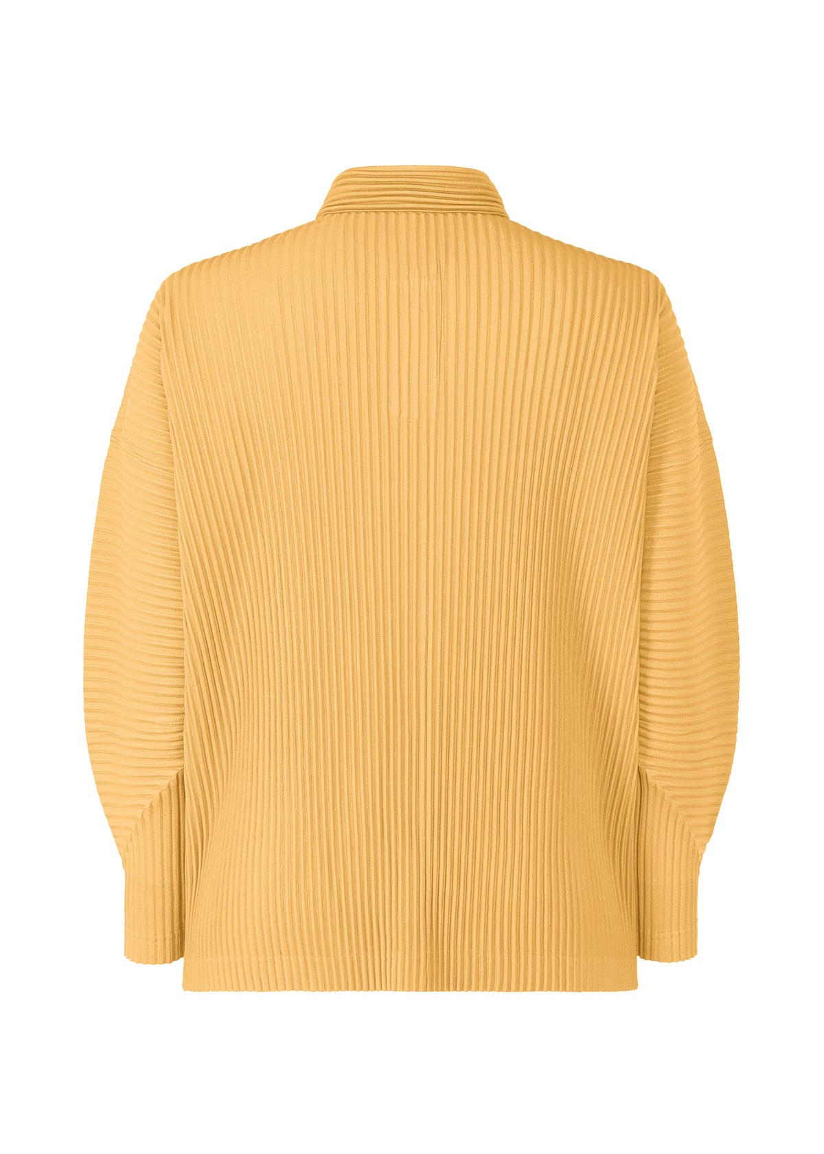 A detail shot of the HOMME PLISSÉ ISSEY MIYAKE MONTHLY COLORS AUGUST shirt.