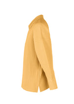 A detail shot of the HOMME PLISSÉ ISSEY MIYAKE MONTHLY COLORS AUGUST shirt.