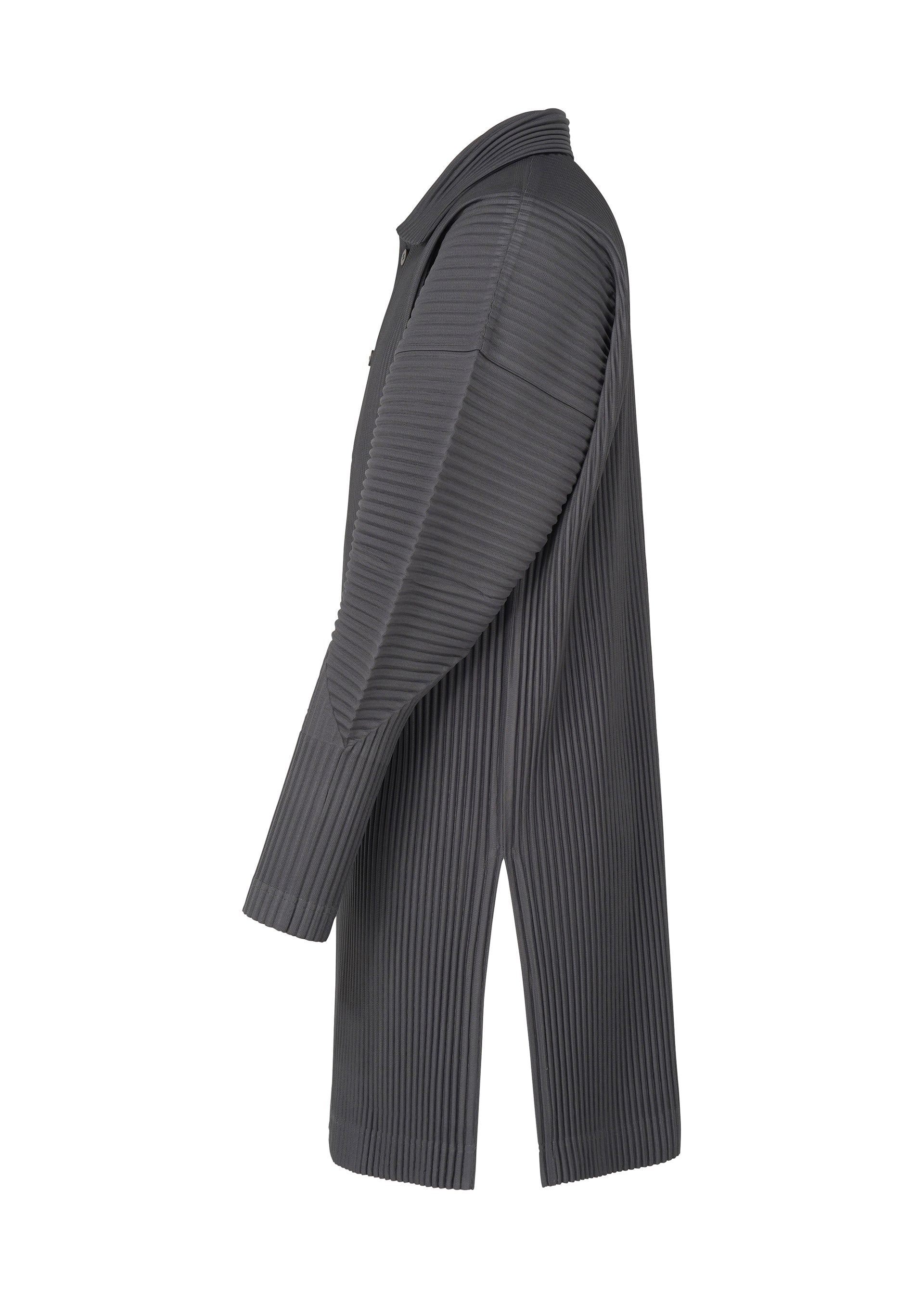 A detail shot of the HOMME PLISSÉ ISSEY MIYAKE MONTHLY COLORS DECEMBER clothing.