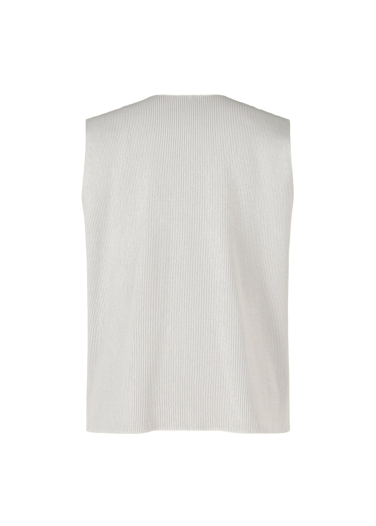 A detail shot of the HOMME PLISSÉ ISSEY MIYAKE BASIC KNIT vest.
