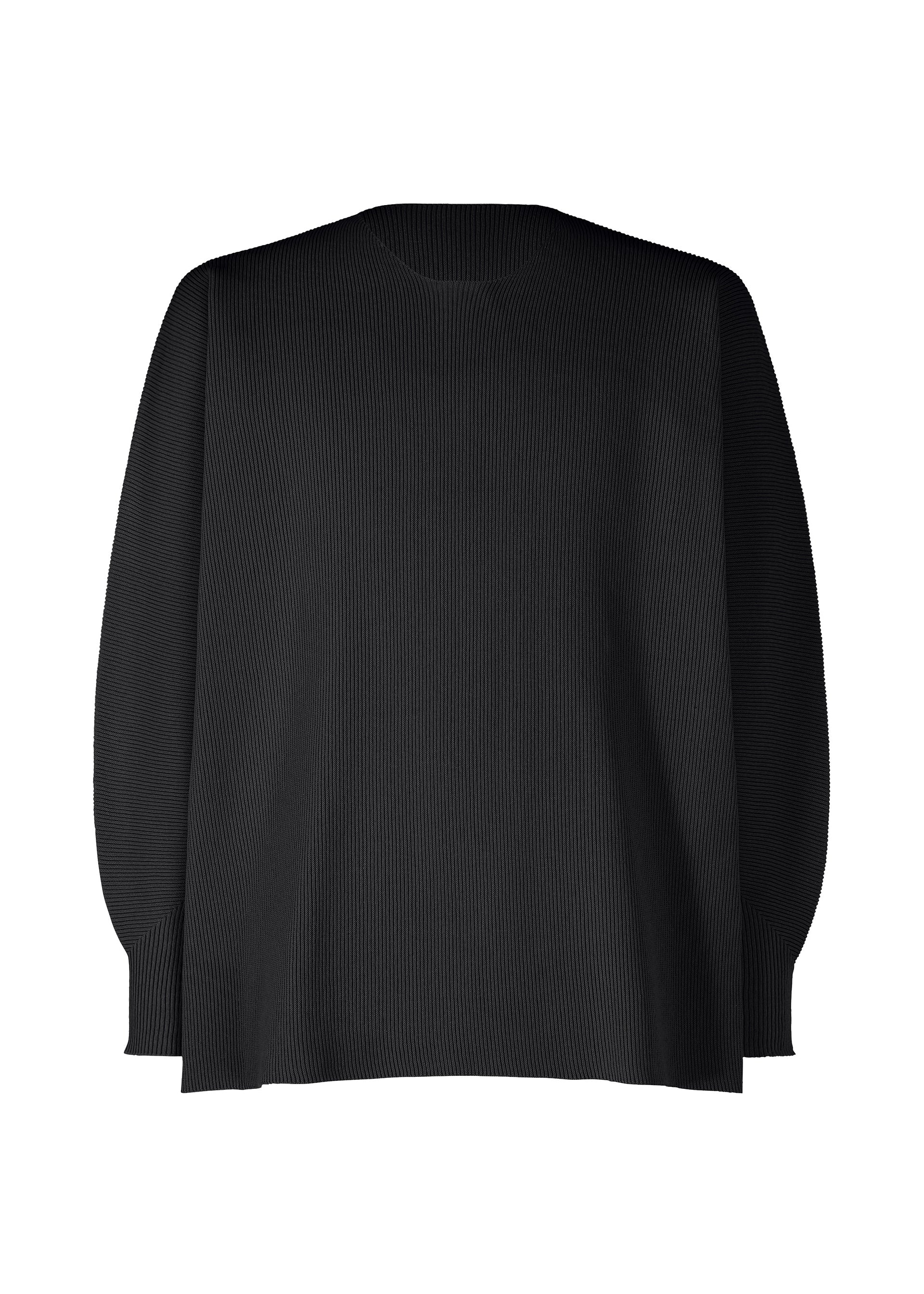 A product shot of the HOMME PLISSÉ ISSEY MIYAKE BASIC KNIT top in black (15).