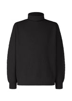 A product shot of the HOMME PLISSÉ ISSEY MIYAKE RUSTIC KNIT top in black (15).