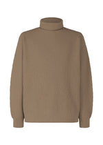 A product shot of the HOMME PLISSÉ ISSEY MIYAKE RUSTIC KNIT top in greige (19).