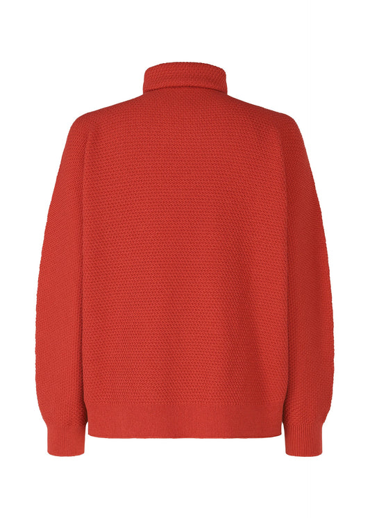 A detail shot of the HOMME PLISSÉ ISSEY MIYAKE RUSTIC KNIT top.