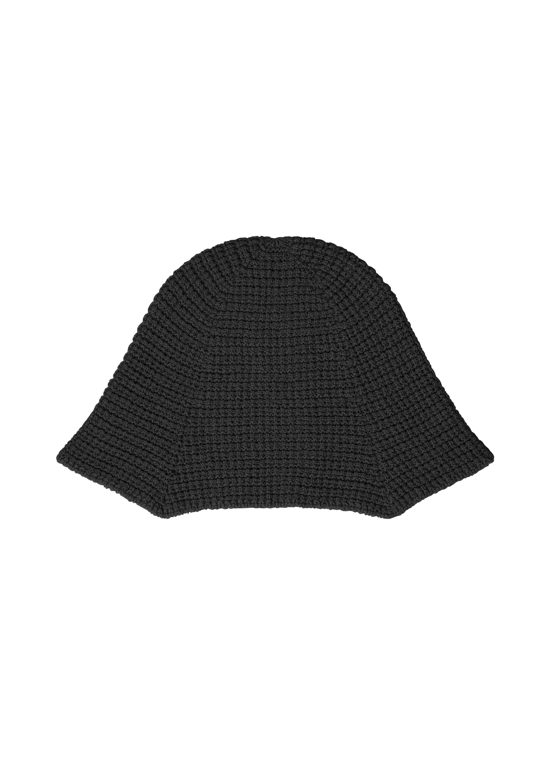 A product shot of the HOMME PLISSÉ ISSEY MIYAKE CROCHET HAT cap in black (15).