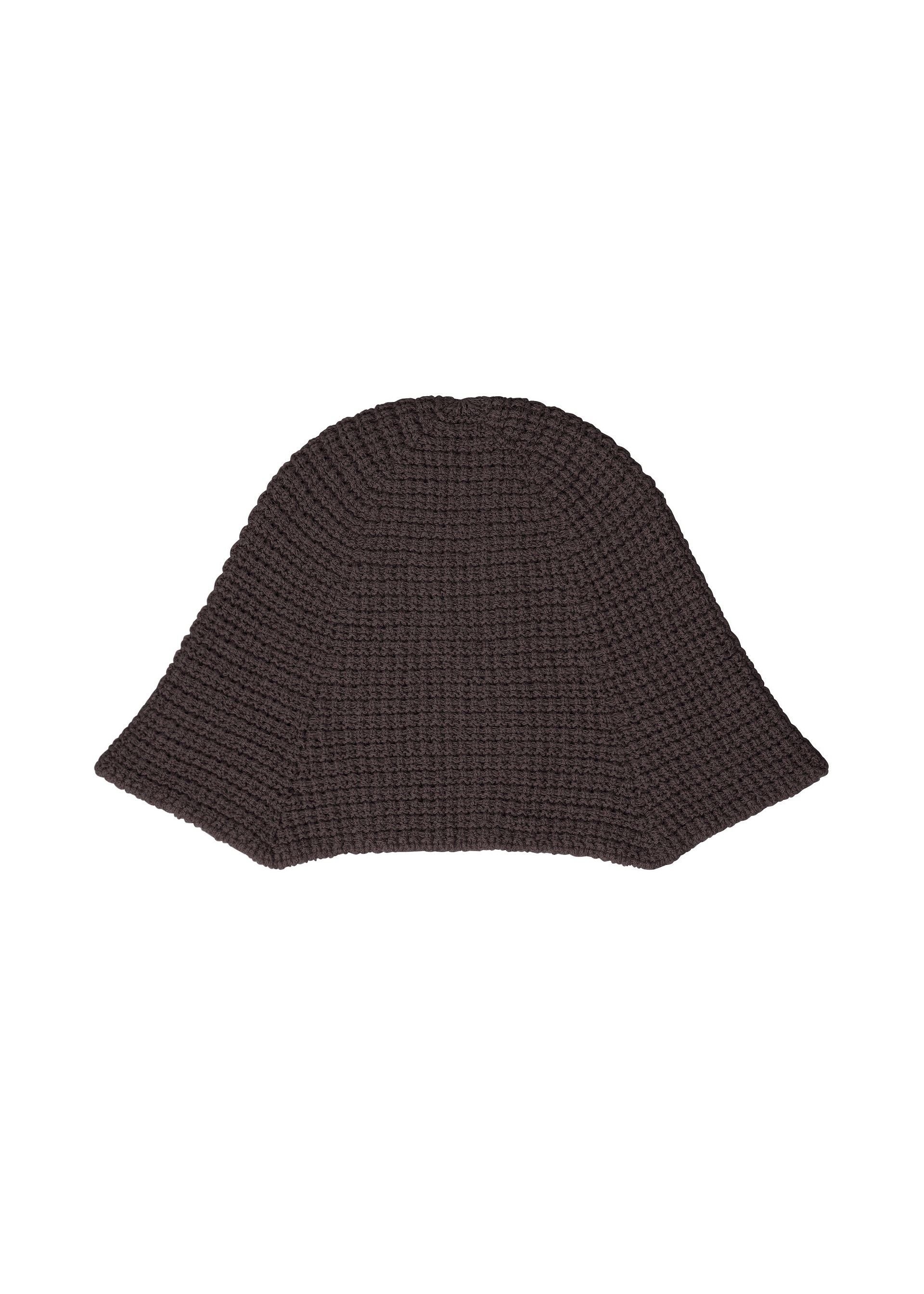 A product shot of the HOMME PLISSÉ ISSEY MIYAKE CROCHET HAT cap in brown (44).