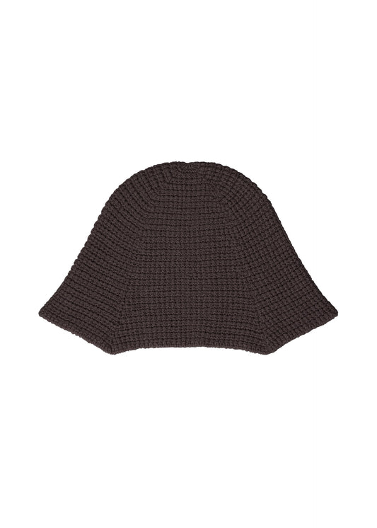 A product shot of the HOMME PLISSÉ ISSEY MIYAKE CROCHET HAT cap in brown (44).