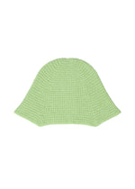 A product shot of the HOMME PLISSÉ ISSEY MIYAKE CROCHET HAT cap in green (62).