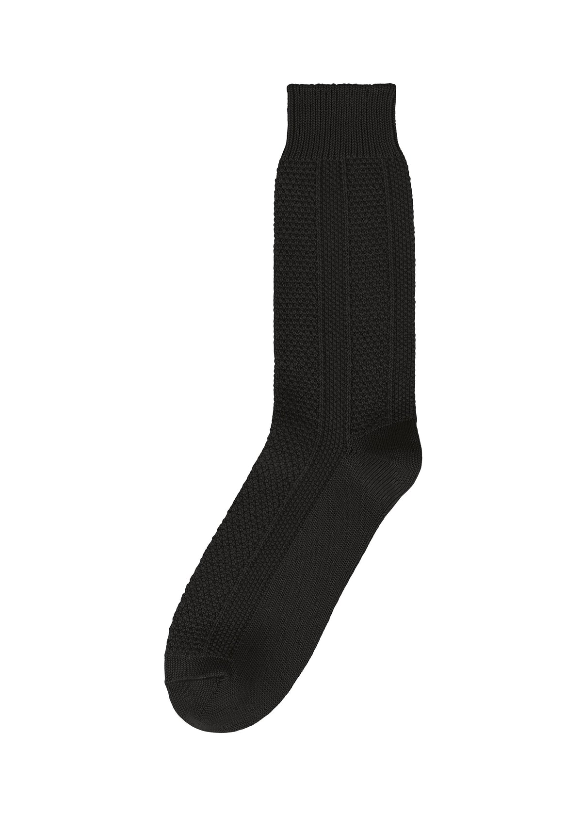 A product shot of the HOMME PLISSÉ ISSEY MIYAKE STEM SOCKS lingerie & hosiery in black (15).