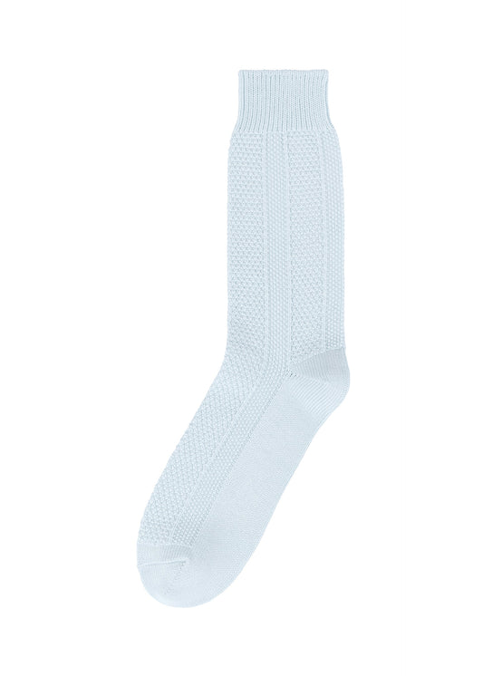 A product shot of the HOMME PLISSÉ ISSEY MIYAKE STEM SOCKS lingerie & hosiery in aqua (77).