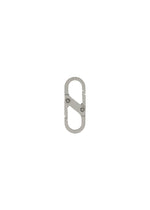 A detail shot of the HOMME PLISSÉ ISSEY MIYAKE CARABINER jewellery.