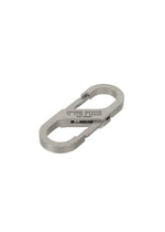 A detail shot of the HOMME PLISSÉ ISSEY MIYAKE CARABINER jewellery.
