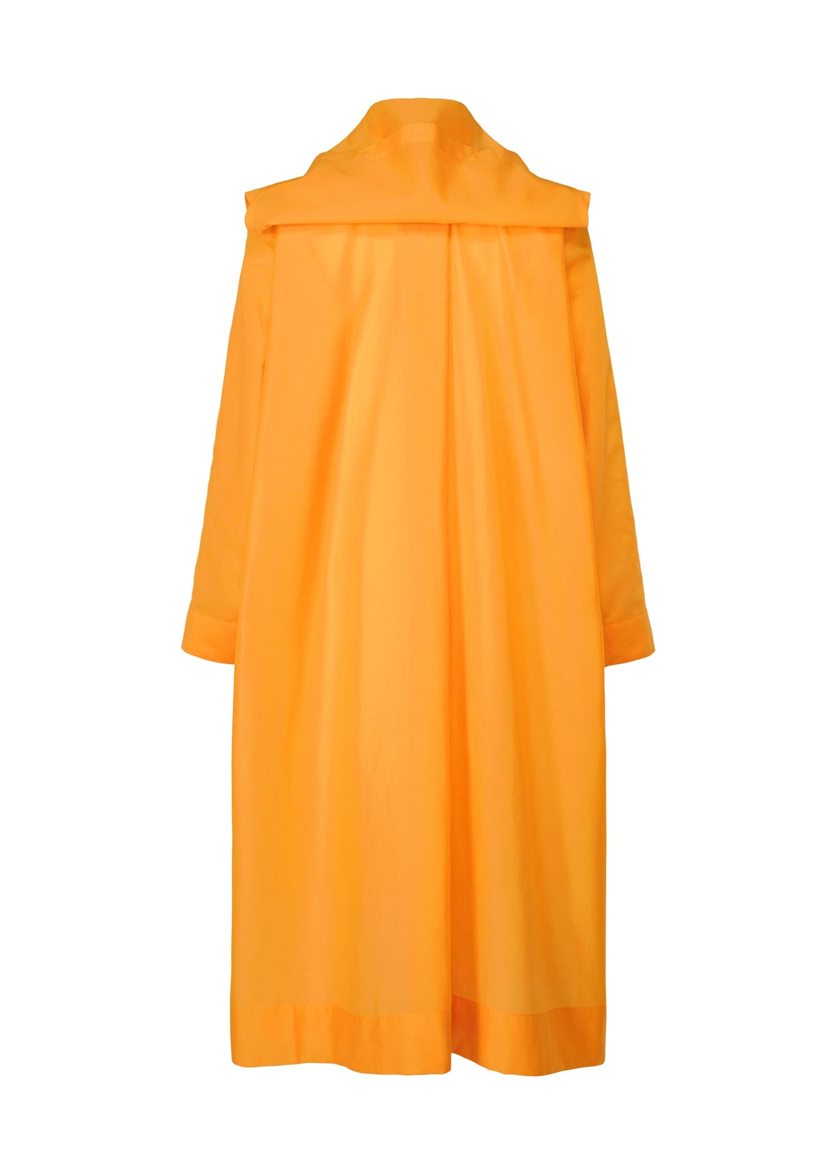 A detail shot of the HOMME PLISSÉ ISSEY MIYAKE CRYSTALLINE WOOL BLEND coat.