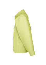 A detail shot of the HOMME PLISSÉ ISSEY MIYAKE LINEN LIKE jacket.