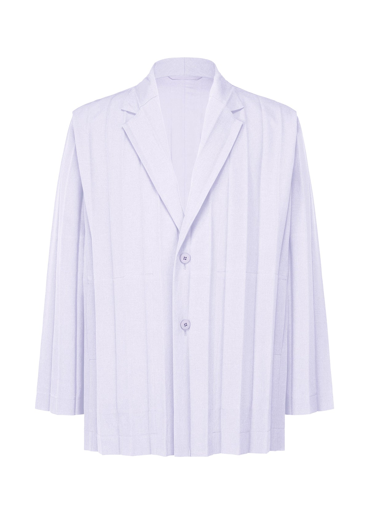 A product shot of the HOMME PLISSÉ ISSEY MIYAKE EDGE ENSEMBLE jacket in white blue (07).