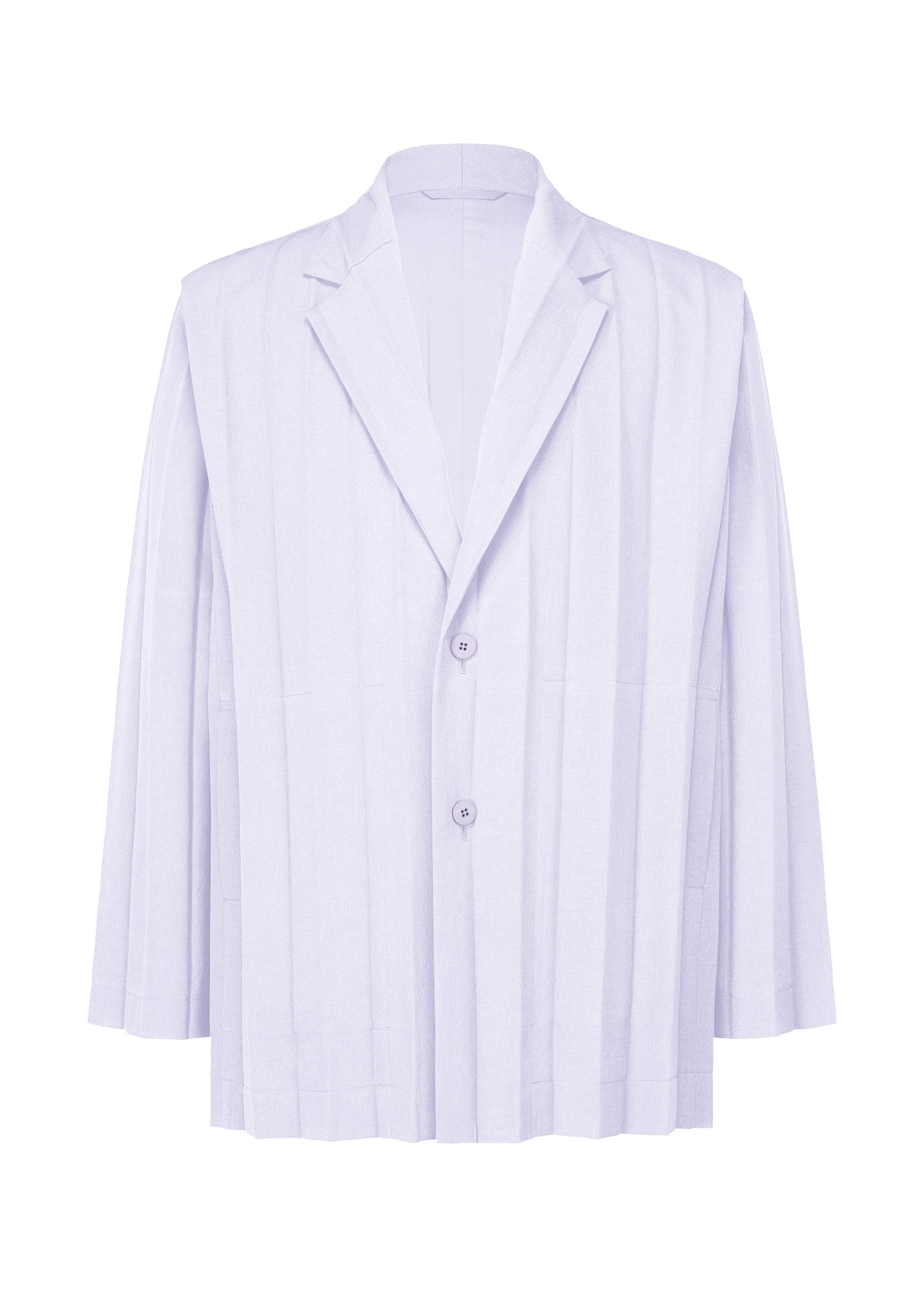A product shot of the HOMME PLISSÉ ISSEY MIYAKE EDGE ENSEMBLE jacket in white blue (07).