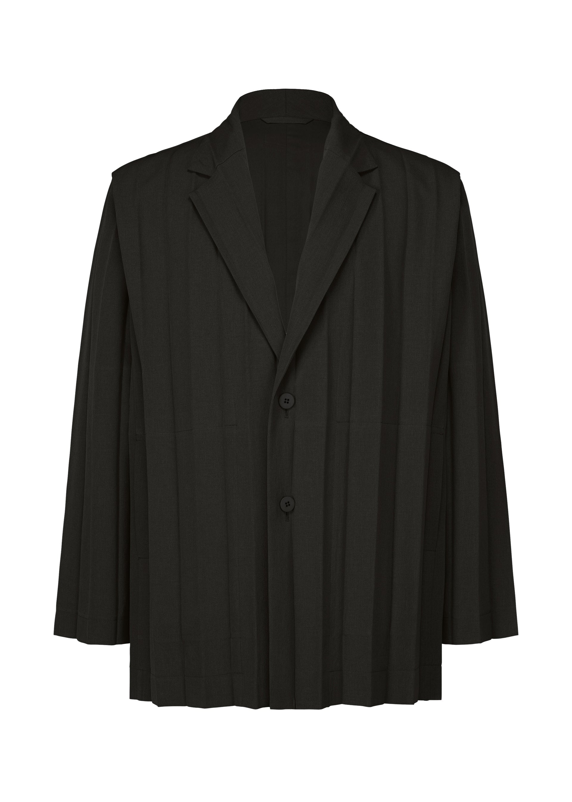 A product shot of the HOMME PLISSÉ ISSEY MIYAKE EDGE ENSEMBLE jacket in black (15).