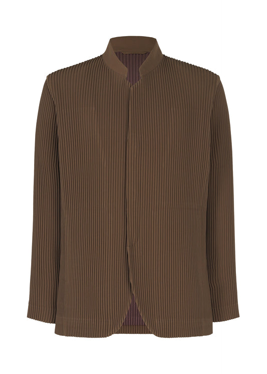 A product shot of the HOMME PLISSÉ ISSEY MIYAKE TUXEDO PLEATS jacket in brown (44).