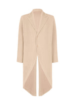 A product shot of the HOMME PLISSÉ ISSEY MIYAKE TUXEDO PLEATS jacket in beige (40).