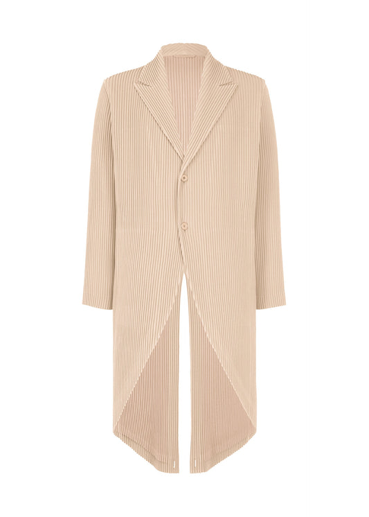 A product shot of the HOMME PLISSÉ ISSEY MIYAKE TUXEDO PLEATS jacket in beige (40).