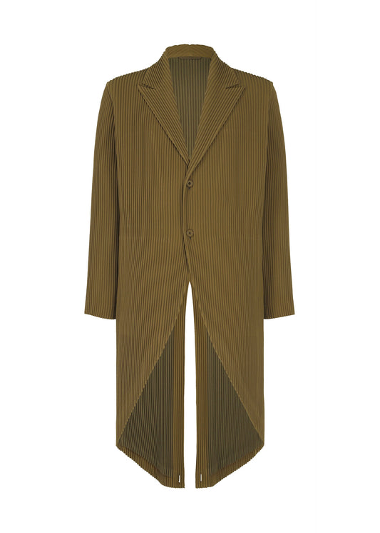 A product shot of the HOMME PLISSÉ ISSEY MIYAKE TUXEDO PLEATS jacket in khaki (65).