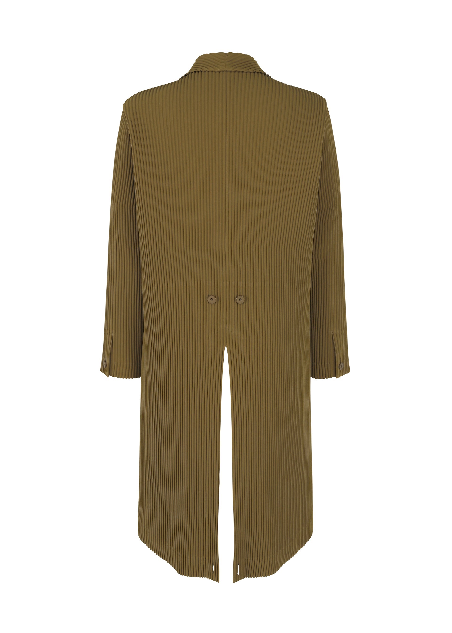 A detail shot of the HOMME PLISSÉ ISSEY MIYAKE TUXEDO PLEATS jacket.