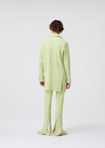 A model wears the HOMME PLISSÉ ISSEY MIYAKE LINEN LIKE jacket.