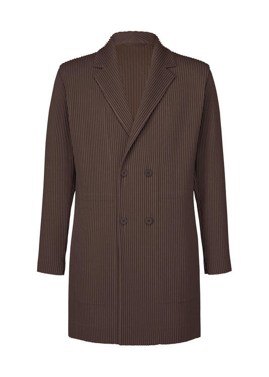 A product shot of the HOMME PLISSÉ ISSEY MIYAKE LINEN LIKE jacket in brown (44).