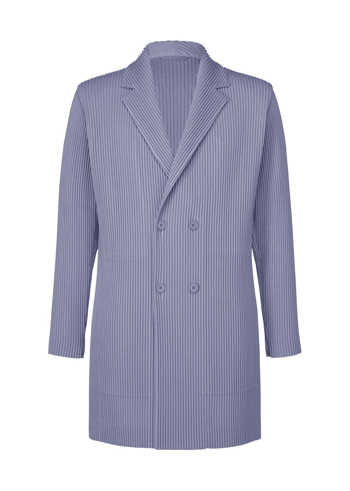 A product shot of the HOMME PLISSÉ ISSEY MIYAKE LINEN LIKE jacket in blue (72).